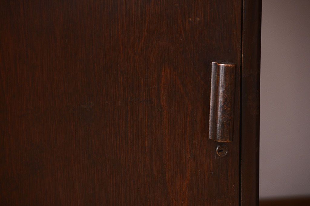 アンティーク家具　和製アンティーク　組み立て式!古いカバ材のシンプルでモダンな両袖机(デスク)