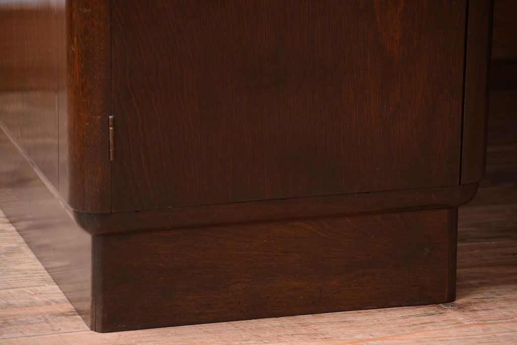 アンティーク家具　和製アンティーク　組み立て式!古いカバ材のシンプルでモダンな両袖机(デスク)