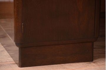 アンティーク家具　和製アンティーク　組み立て式!古いカバ材のシンプルでモダンな両袖机(デスク)