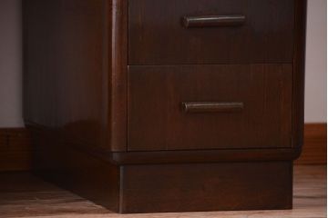 アンティーク家具　和製アンティーク　組み立て式!古いカバ材のシンプルでモダンな両袖机(デスク)