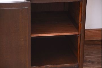 アンティーク家具　和製アンティーク　組み立て式!古いカバ材のシンプルでモダンな両袖机(デスク)