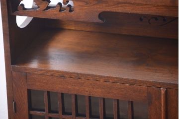 アンティーク家具　和製アンティーク　大正ロマンスタイル!透かし彫りが美しい本箱(収納棚)