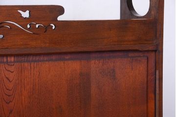 アンティーク家具　和製アンティーク　大正ロマンスタイル!透かし彫りが美しい本箱(収納棚)