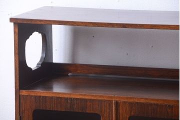 レトロ家具　昭和レトロ　古い木製の小ぶりなアンティーク本箱(ブックケース・収納棚)