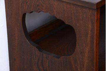 レトロ家具　昭和レトロ　古い木製の小ぶりなアンティーク本箱(ブックケース・収納棚)