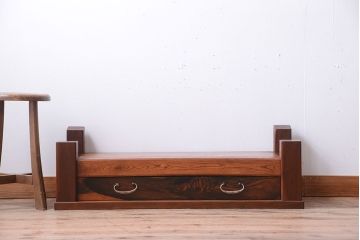 アンティーク家具　古民具・骨董　欅と黒柿材!上品なアンティーク置床(置き床)