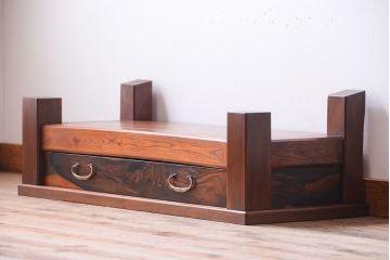 アンティーク家具　古民具・骨董　欅と黒柿材!上品なアンティーク置床(置き床)