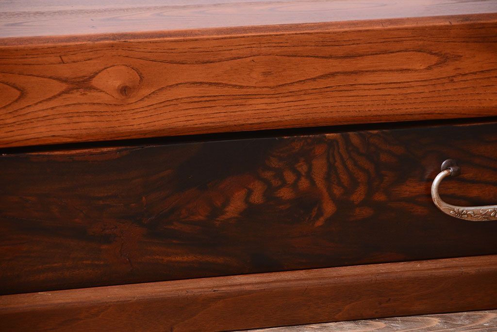 アンティーク家具　古民具・骨董　欅と黒柿材!上品なアンティーク置床(置き床)