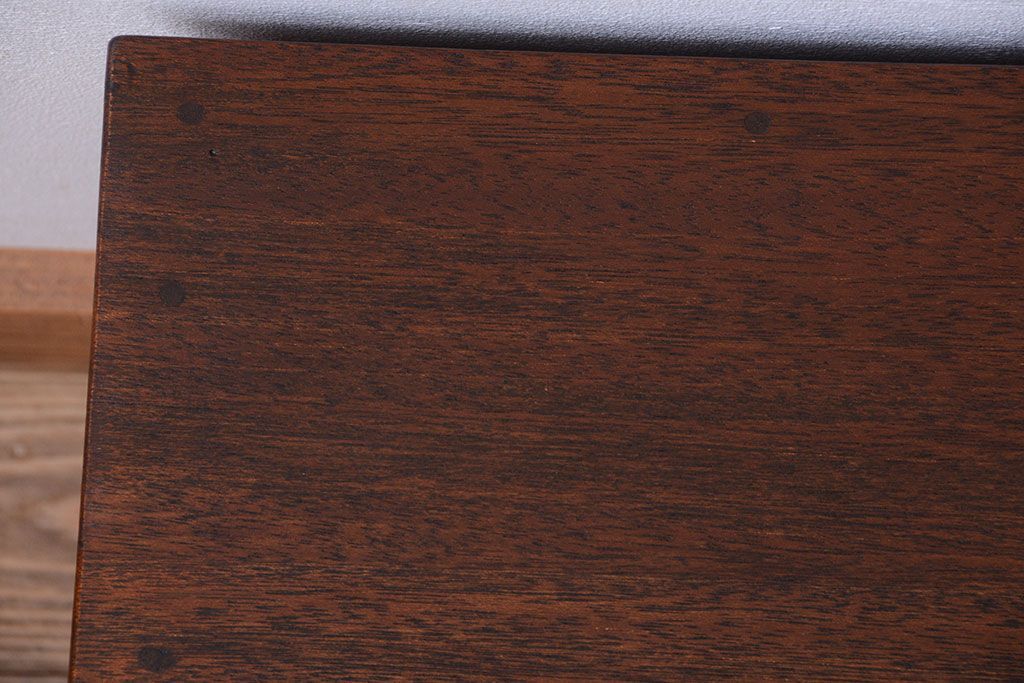 レトロ家具　昭和レトロ　天板と脚付き!古い木製の引き出し付きサイドテーブル(小引き出し)