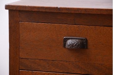 レトロ家具　昭和レトロ　天板と脚付き!古い木製の引き出し付きサイドテーブル(小引き出し)