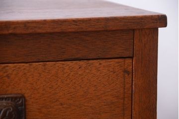 レトロ家具　昭和レトロ　天板と脚付き!古い木製の引き出し付きサイドテーブル(小引き出し)