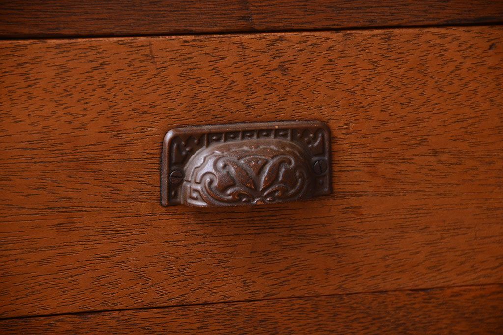 レトロ家具　昭和レトロ　天板と脚付き!古い木製の引き出し付きサイドテーブル(小引き出し)