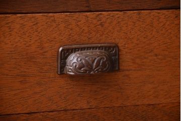 レトロ家具　昭和レトロ　天板と脚付き!古い木製の引き出し付きサイドテーブル(小引き出し)