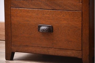 レトロ家具　昭和レトロ　天板と脚付き!古い木製の引き出し付きサイドテーブル(小引き出し)