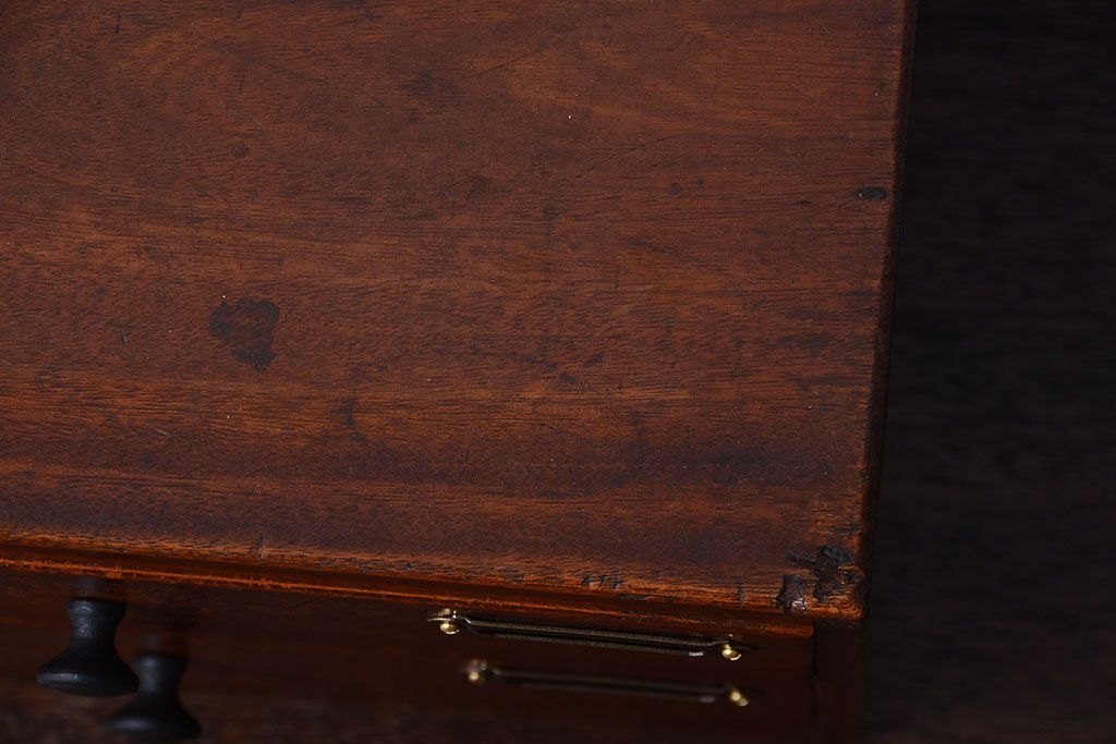 アンティーク家具　和製アンティーク　ネームプレート付き!古い木製の小引き出し