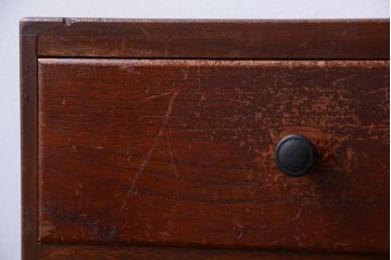 アンティーク家具　和製アンティーク　ネームプレート付き!古い木製の小引き出し