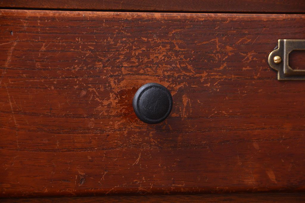 アンティーク家具　和製アンティーク　ネームプレート付き!古い木製の小引き出し