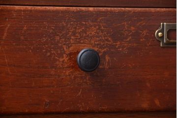 アンティーク家具　和製アンティーク　ネームプレート付き!古い木製の小引き出し