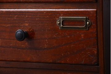 アンティーク家具　和製アンティーク　ネームプレート付き!古い木製の小引き出し