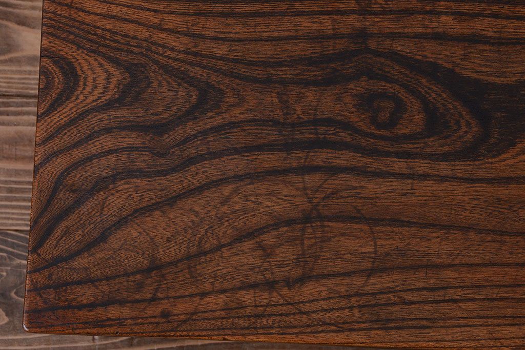 アンティーク家具　和製アンティーク　天板欅材!シンプルなサイドテーブル