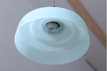 昭和レトロ　プラスチックシェードの天井照明(1)