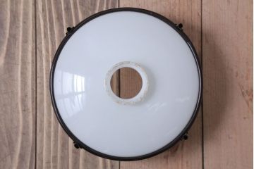 和製アンティーク 花柄 乳白色ガラスシェードの昭和レトロな天井照明