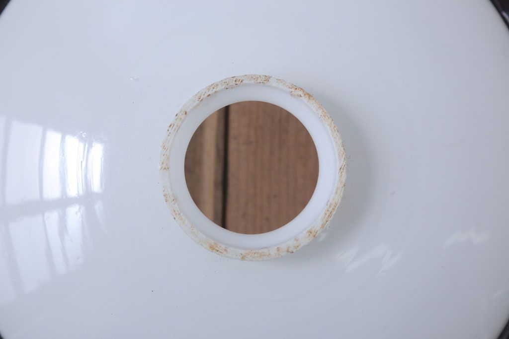 和製アンティーク 花柄 乳白色ガラスシェードの昭和レトロな天井照明