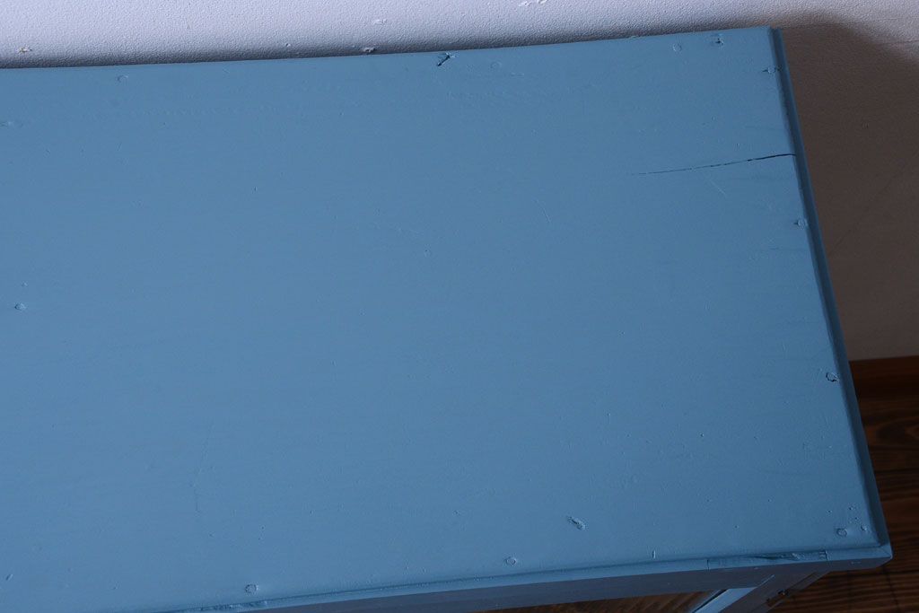 アンティーク家具　ペイント　モールガラス入り!アンティーク戸棚