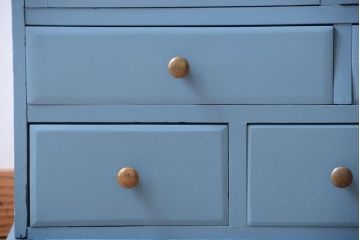 アンティーク家具　ペイント　モールガラス入り!アンティーク戸棚