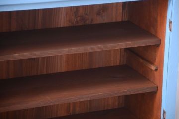 アンティーク家具　ペイント　モールガラス入り!アンティーク戸棚