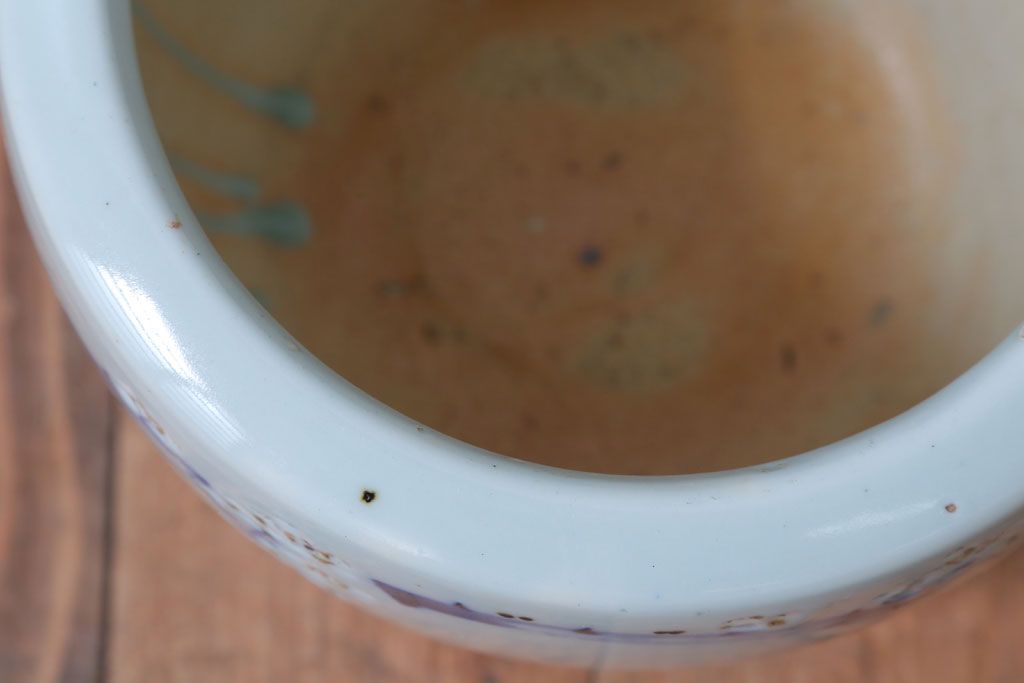 アンティーク雑貨　和製アンティーク　梅の図　小振りな瀬戸火鉢2個セット