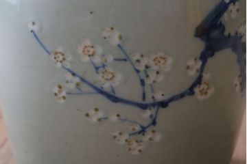 アンティーク雑貨　和製アンティーク　梅の図　小振りな瀬戸火鉢2個セット