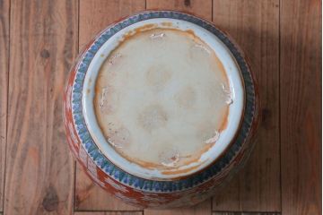 アンティーク雑貨　古民具・骨董　大正〜昭和初期 十錦手火鉢 牡丹(1)