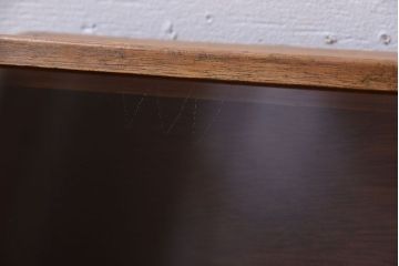 レトロ家具　和製アンティーク　古い木のレトロな台形型小振りガラスケース