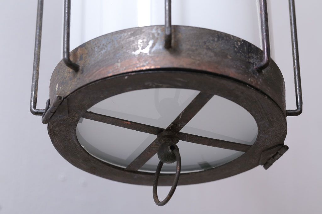 ジャンク品　古民具・骨董　大正期　古金具のおしゃれなアンティーク壁掛け照明(2)