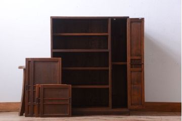 アンティーク家具　和製アンティーク　古い木製の小ぶりな収納棚(下駄箱)