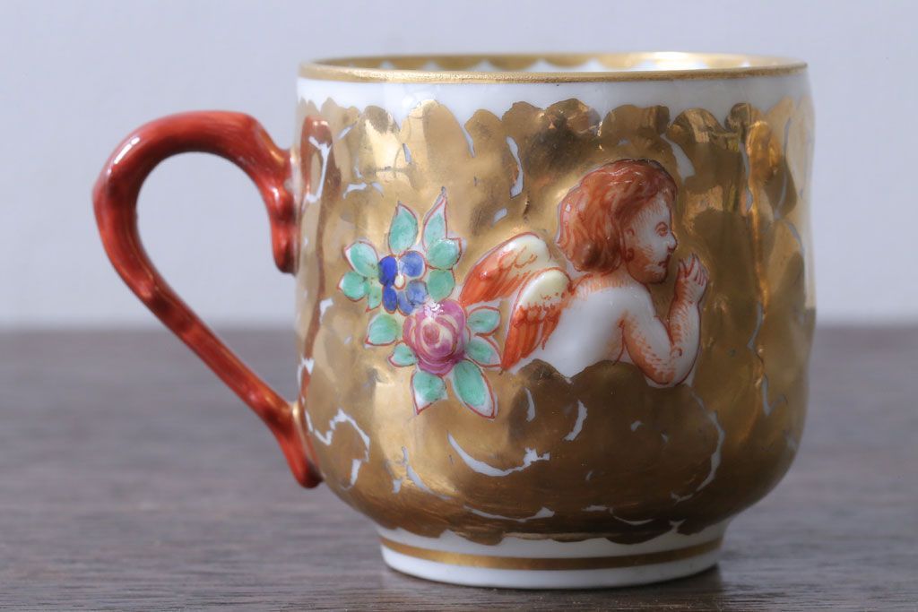 アンティーク雑貨　アンティーク　イタリアRichard Ginori(リチャード・ジノリ)　カポディモンテ　カップ&ソーサー2客セット(洋食器)