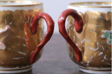 アンティーク雑貨　アンティーク　イタリアRichard Ginori(リチャード・ジノリ)　カポディモンテ　カップ&ソーサー2客セット(洋食器)