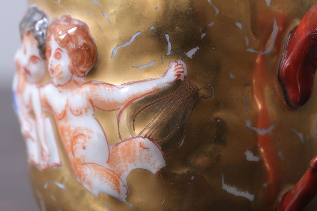 アンティーク雑貨　アンティーク　イタリアRichard Ginori(リチャード・ジノリ)　カポディモンテ　カップ&ソーサー2客セット(洋食器)