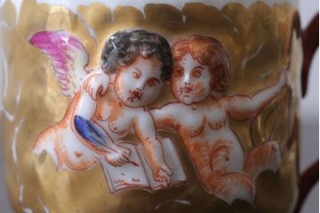 アンティーク雑貨　アンティーク　イタリアRichard Ginori(リチャード・ジノリ)　カポディモンテ　カップ&ソーサー2客セット(洋食器)