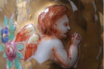 アンティーク雑貨　アンティーク　イタリアRichard Ginori(リチャード・ジノリ)　カポディモンテ　カップ&ソーサー2客セット(洋食器)