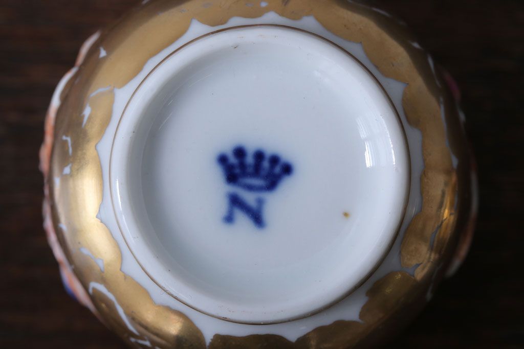 アンティーク雑貨　アンティーク　イタリアRichard Ginori(リチャード・ジノリ)　カポディモンテ　カップ&ソーサー2客セット(洋食器)