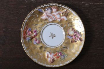 アンティーク雑貨　アンティーク　イタリアRichard Ginori(リチャード・ジノリ)　カポディモンテ　カップ&ソーサー2客セット(洋食器)