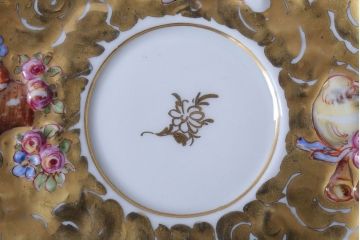 アンティーク雑貨　アンティーク　イタリアRichard Ginori(リチャード・ジノリ)　カポディモンテ　カップ&ソーサー2客セット(洋食器)