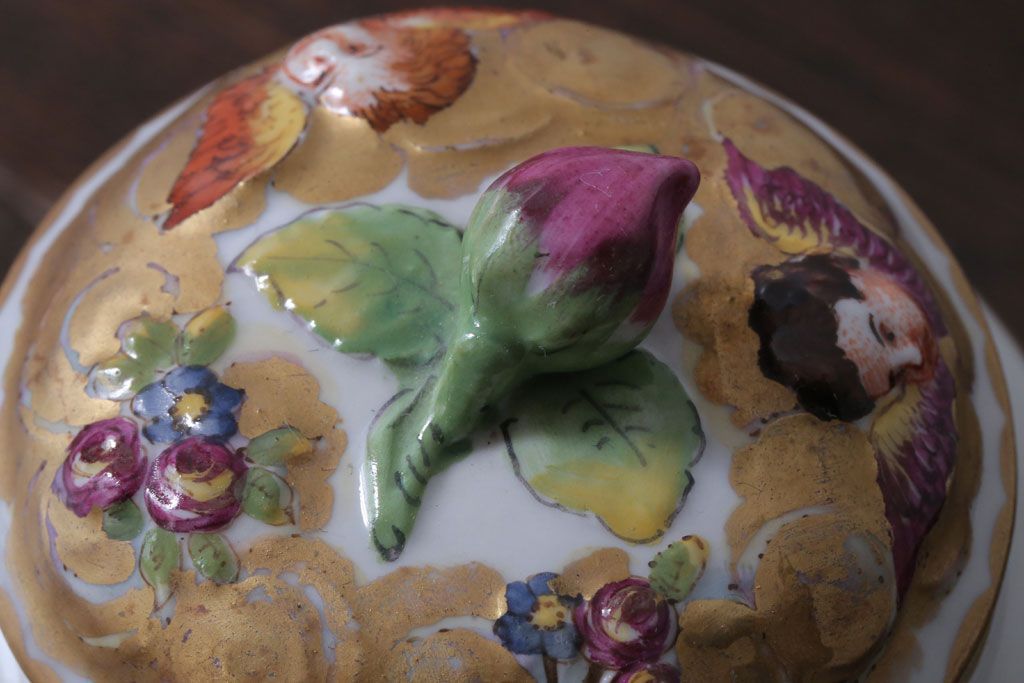 アンティーク雑貨　アンティーク　イタリアRichard Ginori(リチャード・ジノリ)　カポディモンテ　クリーマー・シュガーポット2点セット(洋食器)