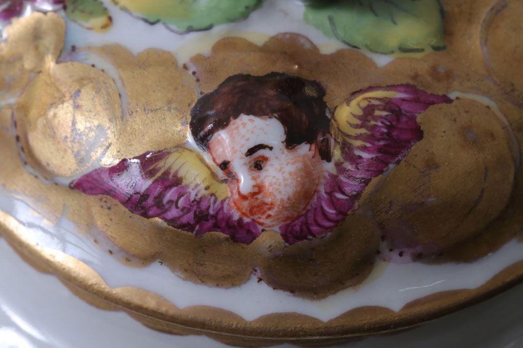 アンティーク雑貨　アンティーク　イタリアRichard Ginori(リチャード・ジノリ)　カポディモンテ　クリーマー・シュガーポット2点セット(洋食器)