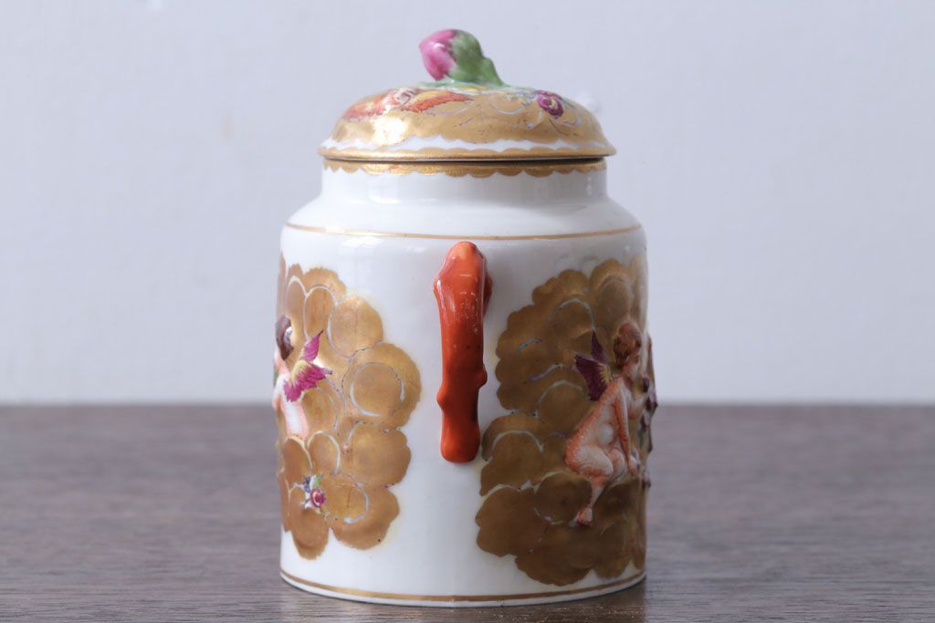 アンティーク雑貨　アンティーク　イタリアRichard Ginori(リチャード・ジノリ)　カポディモンテ　クリーマー・シュガーポット2点セット(洋食器)