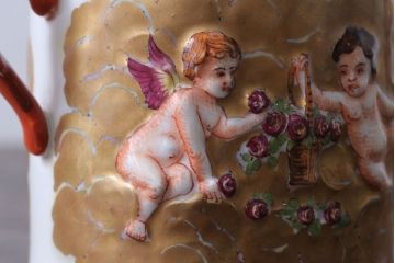 アンティーク雑貨　アンティーク　イタリアRichard Ginori(リチャード・ジノリ)　カポディモンテ　クリーマー・シュガーポット2点セット(洋食器)