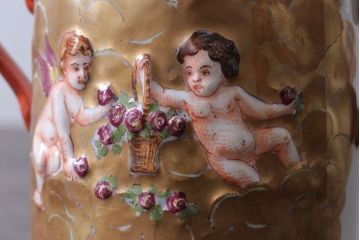 アンティーク雑貨　アンティーク　イタリアRichard Ginori(リチャード・ジノリ)　カポディモンテ　クリーマー・シュガーポット2点セット(洋食器)