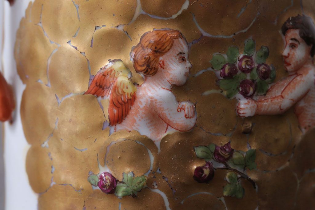 アンティーク雑貨　アンティーク　イタリアRichard Ginori(リチャード・ジノリ)　カポディモンテ　クリーマー・シュガーポット2点セット(洋食器)